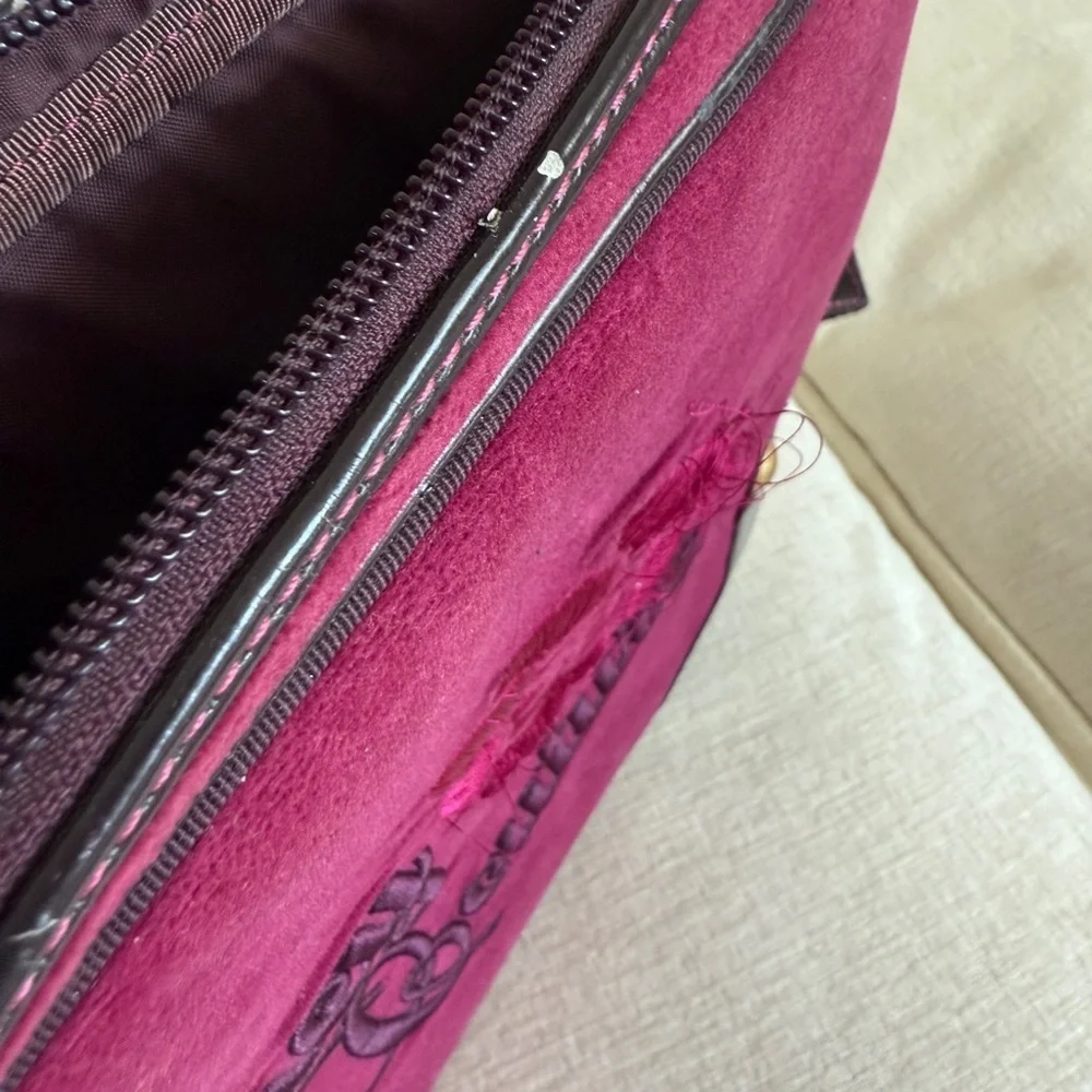Juicy Couture Fuchsia Laptop Bag with Brown Accents